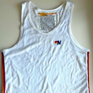 Aviator Nation white tank top, Size S, pre-owned.